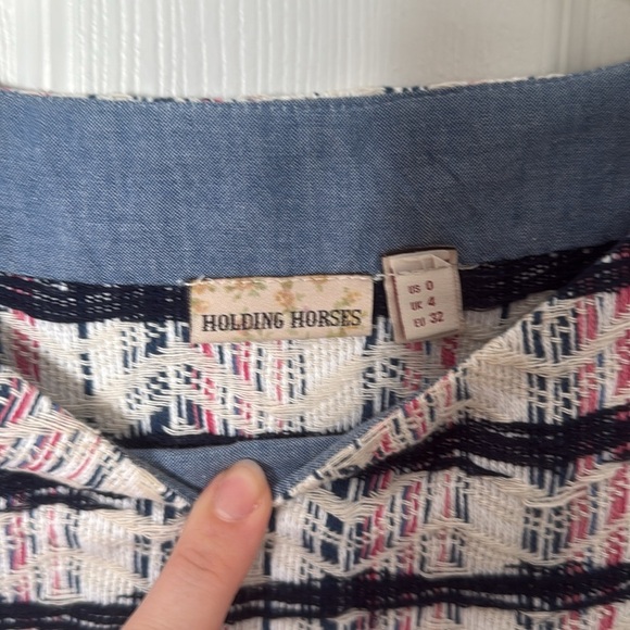 HOLDING HORSES Anthropologie Pink and Blue Casual Dress size 0 - Picture 2 of 4